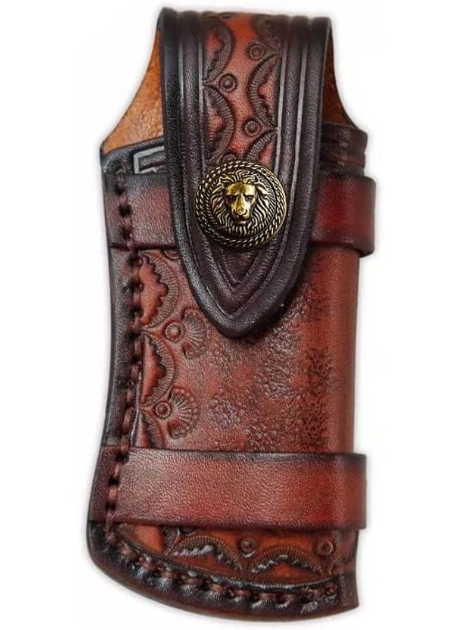 Pocket cover 4.8 inches, folding cover, belt horizontal carrying cover, pocket holder leather cover - Image 1